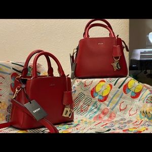 Dkny Woman Paige Small Leather Satchel,Red